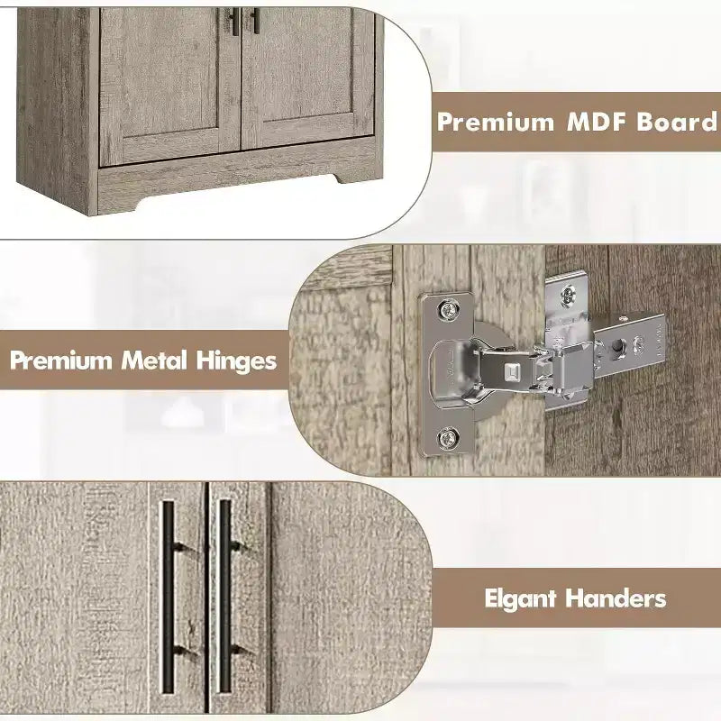 Mobile Dispensa per Cucina Autoportante con Ante e Ripiani Regolabili, Armadio Contenitore Alto 178 cm, Mobile Versatile
