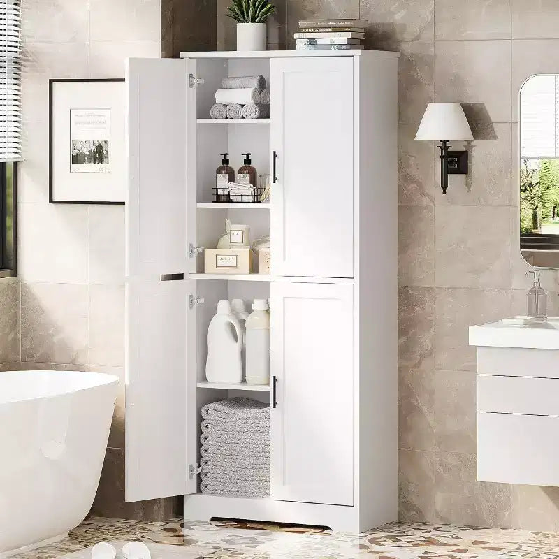Mobile Dispensa per Cucina Autoportante con Ante e Ripiani Regolabili, Armadio Contenitore Alto 178 cm, Mobile Versatile