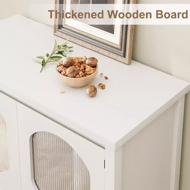 Mobile bar moderno con ante in vetro cannettato e ripiano aperto, credenza a buffet e consolle per ingresso, cucina, sala da pranzo, soggiorno