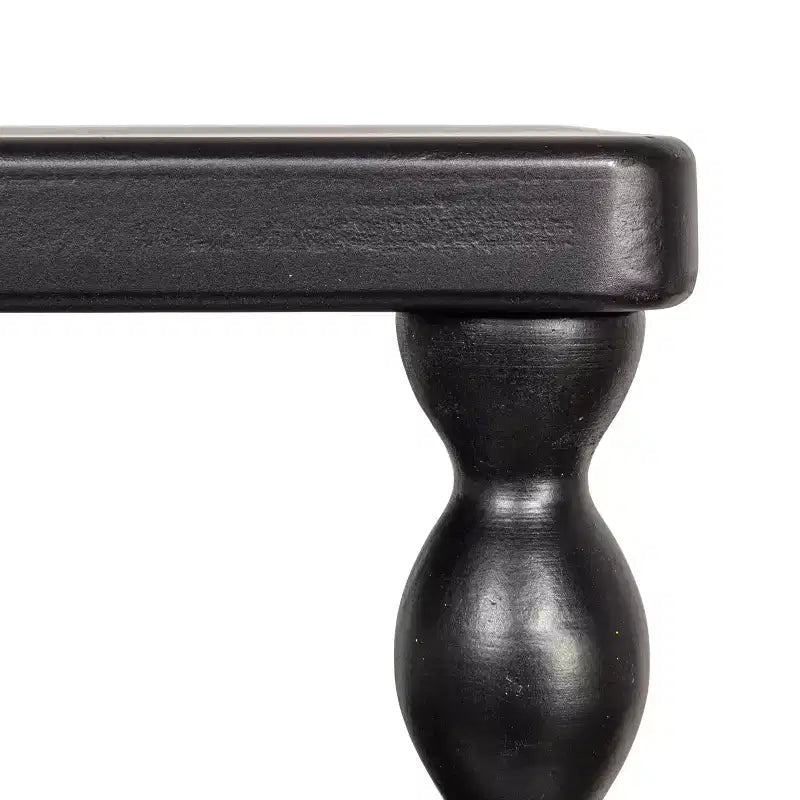 Tavolino d'appoggio rettangolare in legno con gambe a bobina
