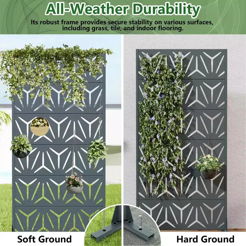 Divisorio per Ambienti a 6 Pannelli in Acciaio Galvanizzato 72x35x16 pollici – Robusto Divisorio per Interni/Esterni