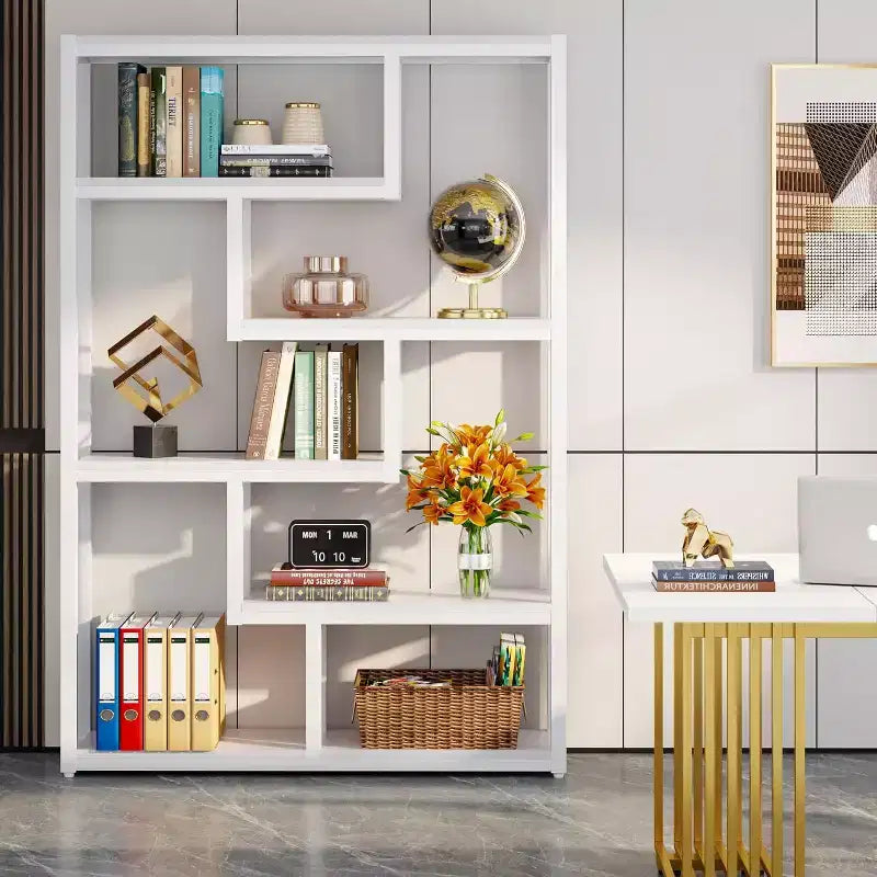 Cassettiera Alta a 5 Cassetti – Mobile Contenitore in Legno con Pannello a Diamante, Design Mid-Century Moderno