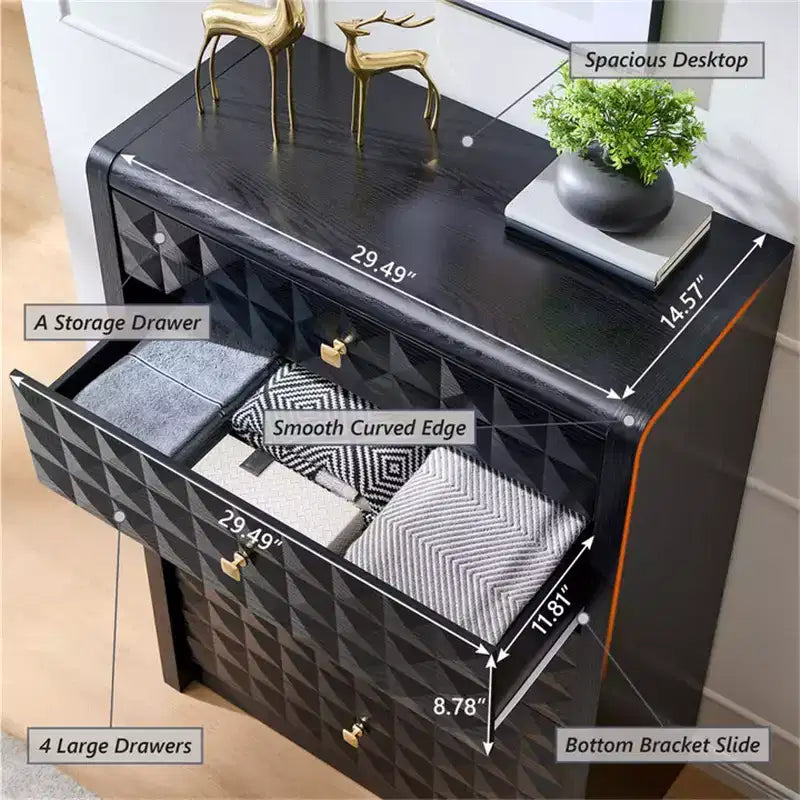 Mobile TV moderno a LED con cassetti e ripiano in vetro
