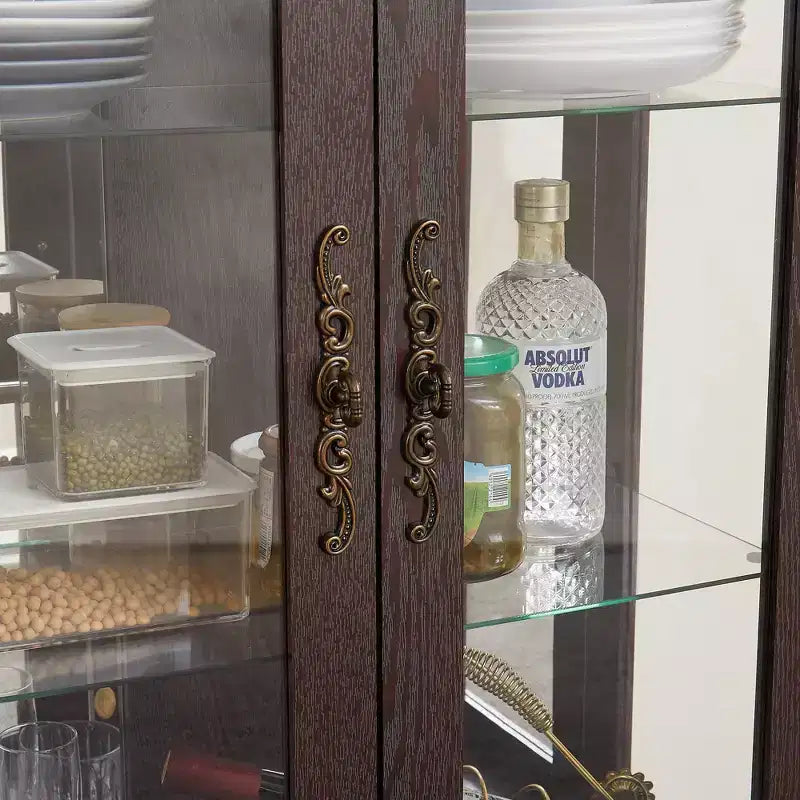 Vetrina Espositiva in Vetro Illuminata – Contenitore da Cucina con Ripiani Regolabili