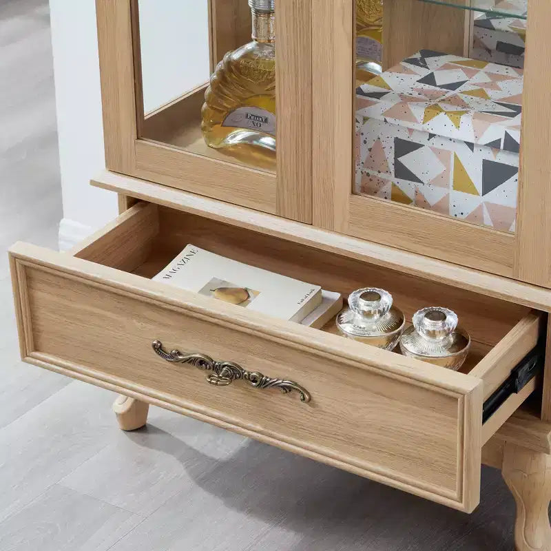 Vetrina Espositiva in Vetro Illuminata – Contenitore da Cucina con Ripiani Regolabili