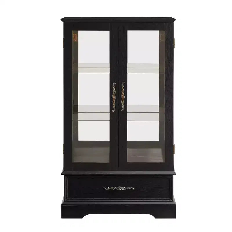 Vetrina Espositiva in Vetro Illuminata – Contenitore da Cucina con Ripiani Regolabili