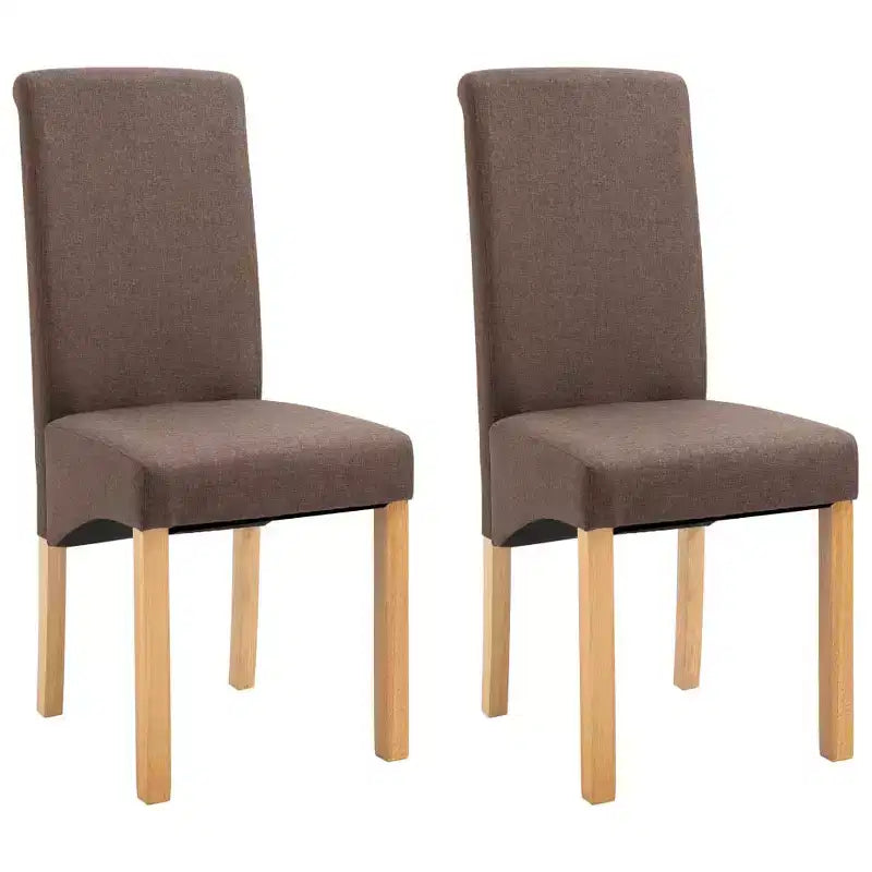 Sedie da pranzo moderne set da 2 – Ergonomiche rivestite in tessuto morbido con robuste gambe in legno