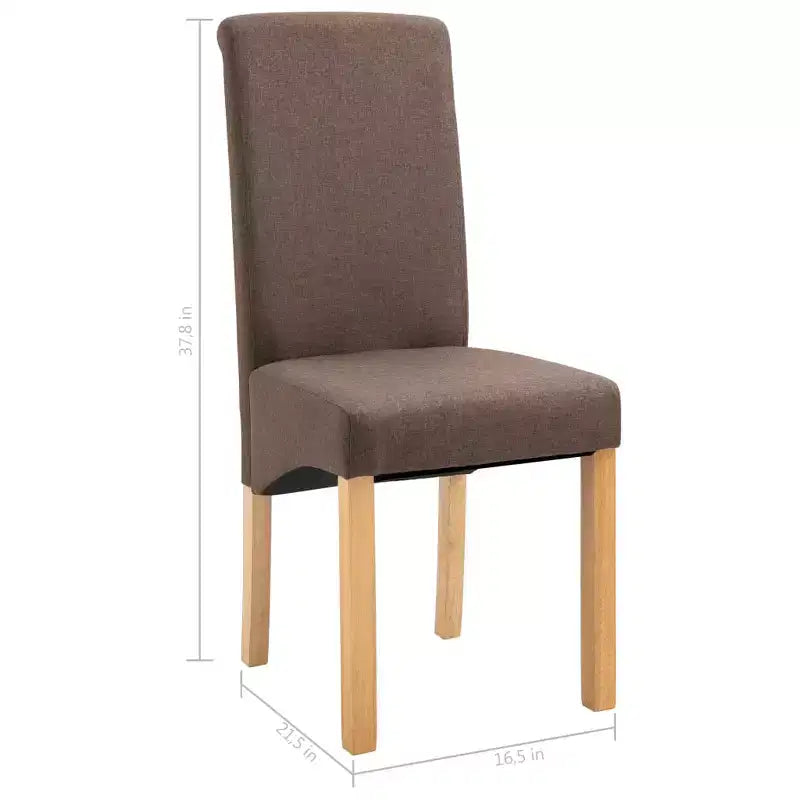 Sedie da pranzo moderne set da 2 – Ergonomiche rivestite in tessuto morbido con robuste gambe in legno