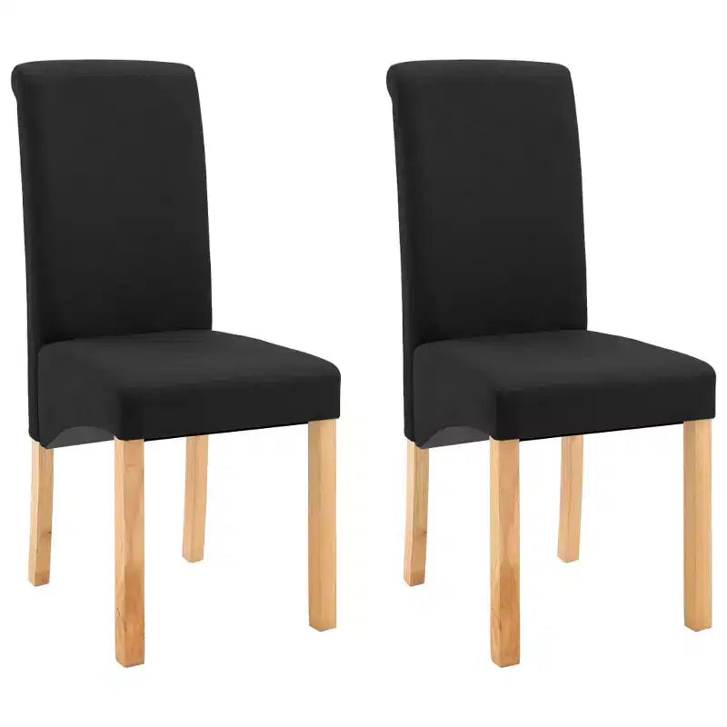 Sedie da pranzo moderne set da 2 – Ergonomiche rivestite in tessuto morbido con robuste gambe in legno