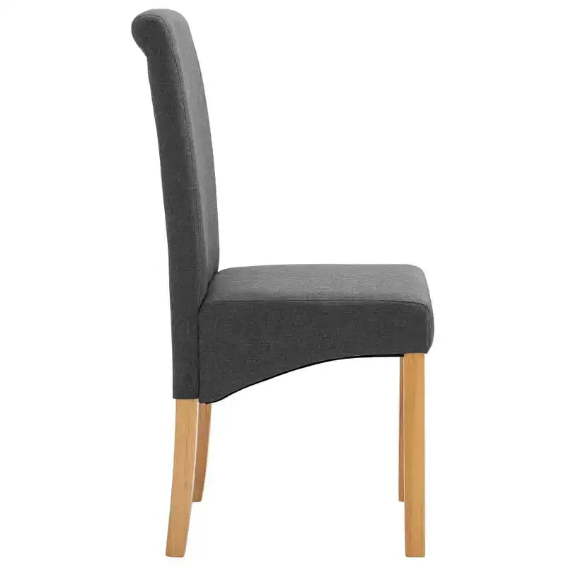 Sedie da pranzo moderne set da 2 – Ergonomiche rivestite in tessuto morbido con robuste gambe in legno