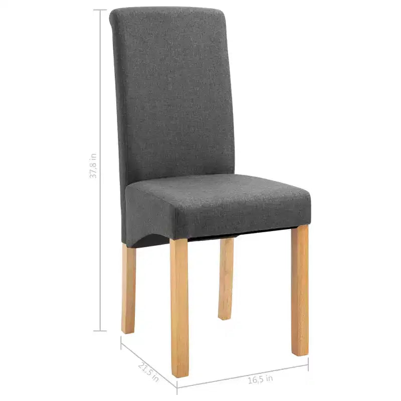 Sedie da pranzo moderne set da 2 – Ergonomiche rivestite in tessuto morbido con robuste gambe in legno