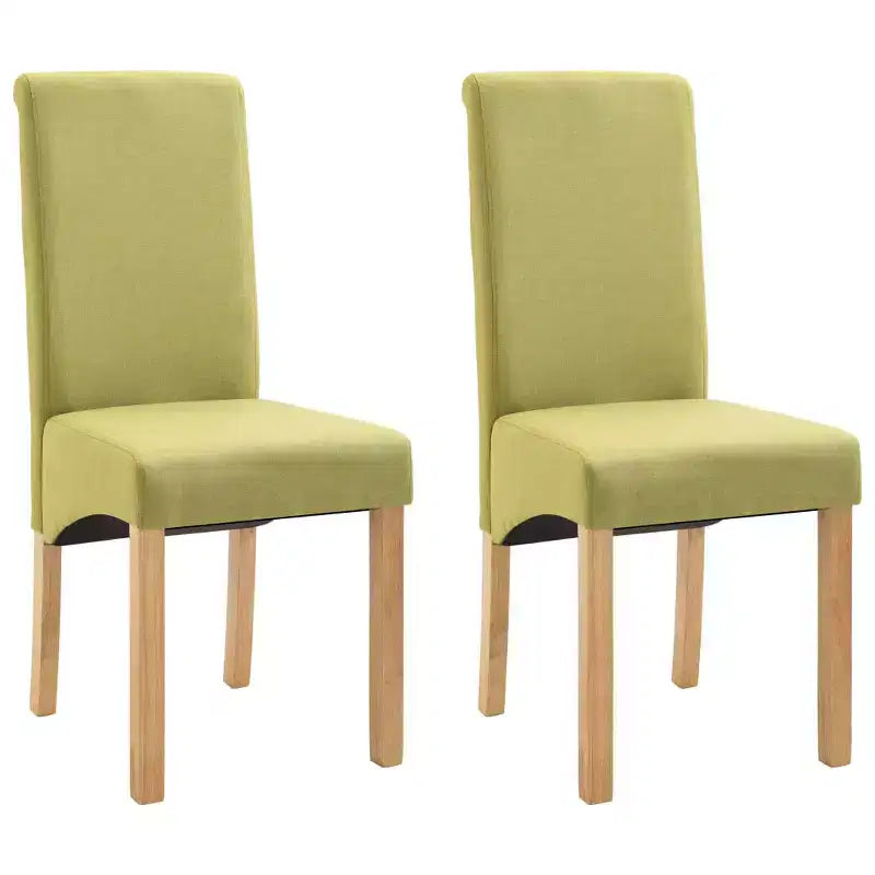 Sedie da pranzo moderne set da 2 – Ergonomiche rivestite in tessuto morbido con robuste gambe in legno
