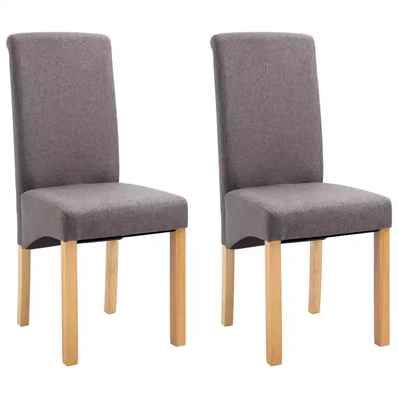 Sedie da pranzo moderne set da 2 – Ergonomiche rivestite in tessuto morbido con robuste gambe in legno