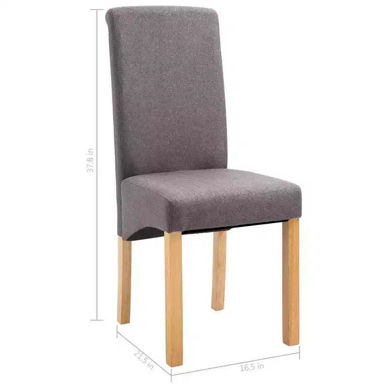 Sedie da pranzo moderne set da 2 – Ergonomiche rivestite in tessuto morbido con robuste gambe in legno