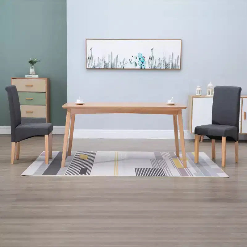 Sedie da pranzo moderne set da 2 – Ergonomiche rivestite in tessuto morbido con robuste gambe in legno