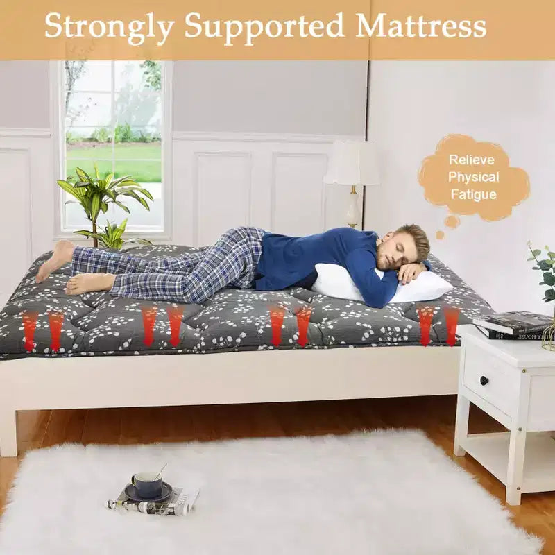 Materasso Futon Giapponese da Pavimento, Tatami Spesso Portatile, Materassino Futon Arrotolabile, Materasso Pieghevole da Pavimento, Materasso per Dormire per Campeggio, Dormitorio, Camera degli Ospiti
