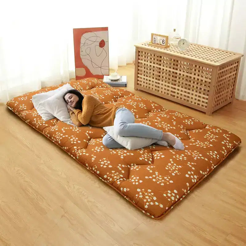 Materasso Futon Giapponese da Pavimento, Tatami Spesso Portatile, Materassino Futon Arrotolabile, Materasso Pieghevole da Pavimento, Materasso per Dormire per Campeggio, Dormitorio, Camera degli Ospiti