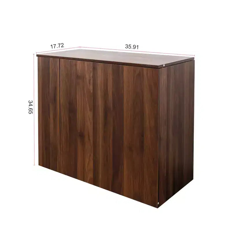 Scrivania estensibile in legno rustico con cassetti e ripiani aperti – Contenitore per ufficio domestico