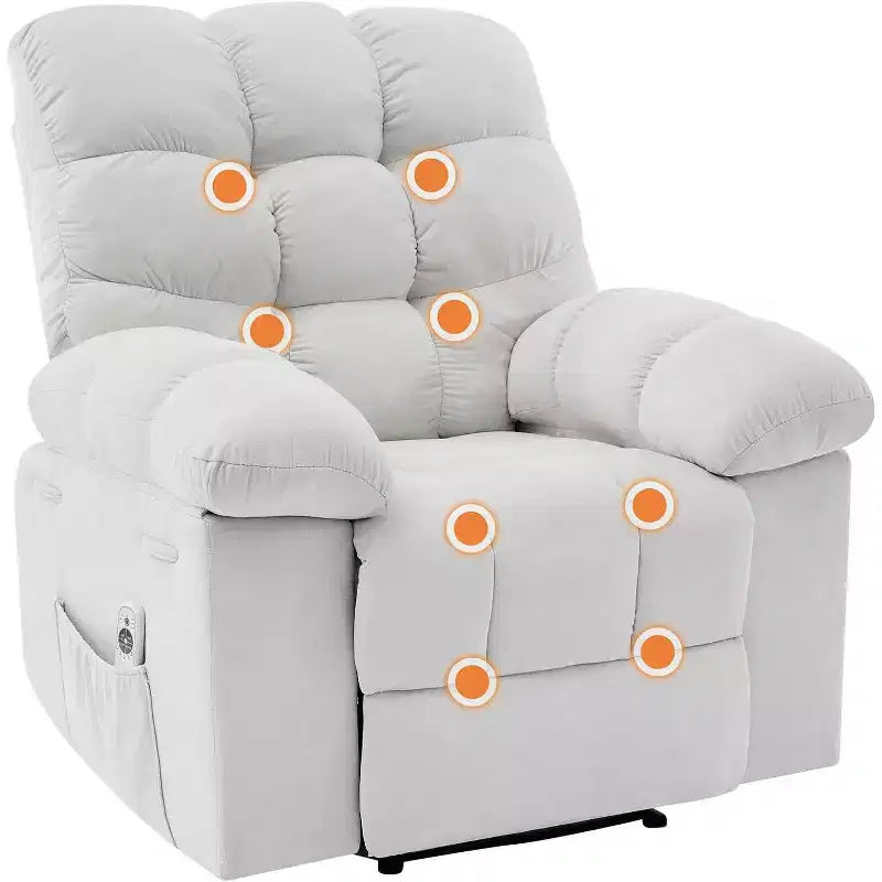 Recliner Chair, Wide Rocker Chair, Accent Chair with Massage and Heat, Heat Ergonomic Overstuffed Breathable Fabric Reclining Chair Recliner Chair