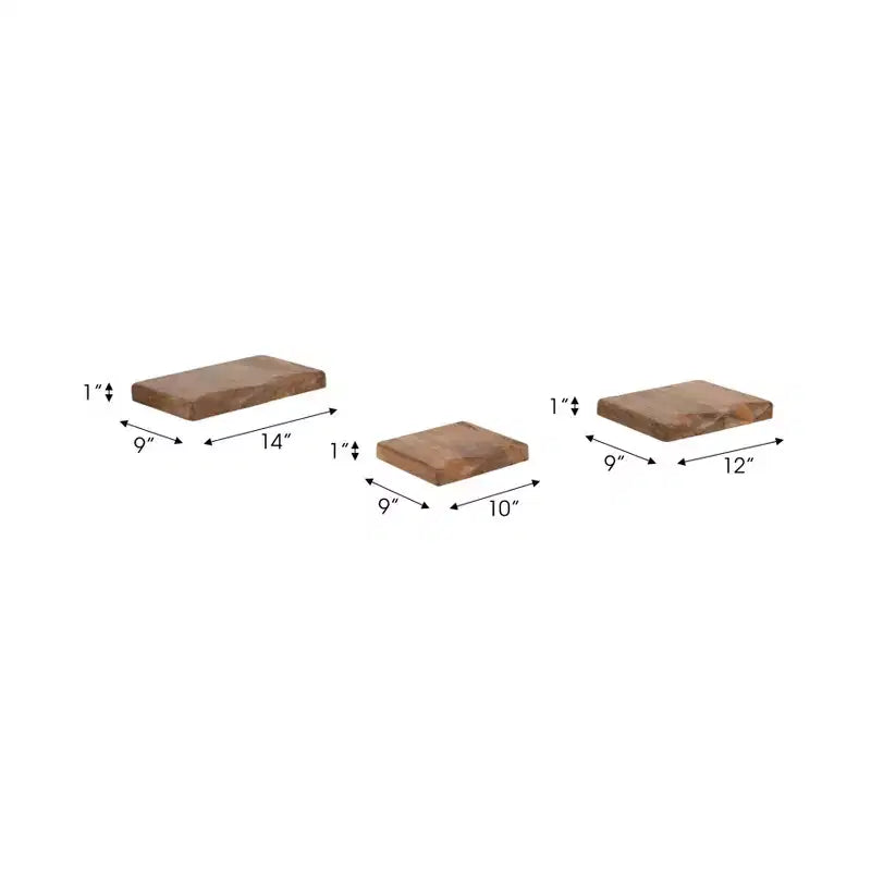 Mensole fluttuanti - Mensole in legno massello di mango rustico da parete per l'arredamento di casa e ufficio - Espositore in stile casual per camera da letto, soggiorno