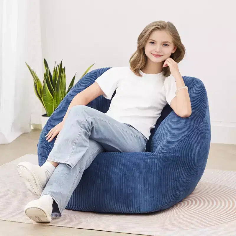 Pouf Sacco, Pouf Sacco da 90 cm con Morbidi Braccioli e Tasca Portaoggetti, Imbottitura in Memory Foam 25D con Rivestimento in Morbido Velluto Teddy