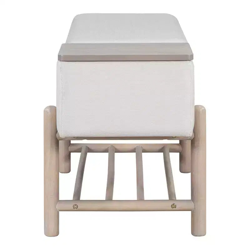 Panca contenitore imbottita stile rustico con scomparto segreto – Ingresso, corridoio, naturale