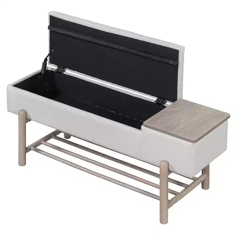 Panca contenitore imbottita stile rustico con scomparto segreto – Ingresso, corridoio, naturale