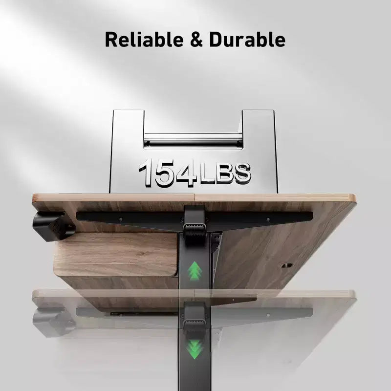 Scrivania elettrica regolabile in altezza 48x24 pollici, tavolo per computer per ufficio a casa per studio, scrittura e giochi, scrivanie con piano in legno, marrone