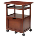 Piper Printer Stand Walnut - Winsome: Mid-Century Modern Office Cabinets, MDF Composite, 50 lbs Capacity