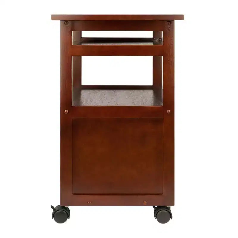 Supporto per stampante in noce con armadietto – Mobile contenitore per ufficio di design Mid-Century Modern, capacità 22 kg