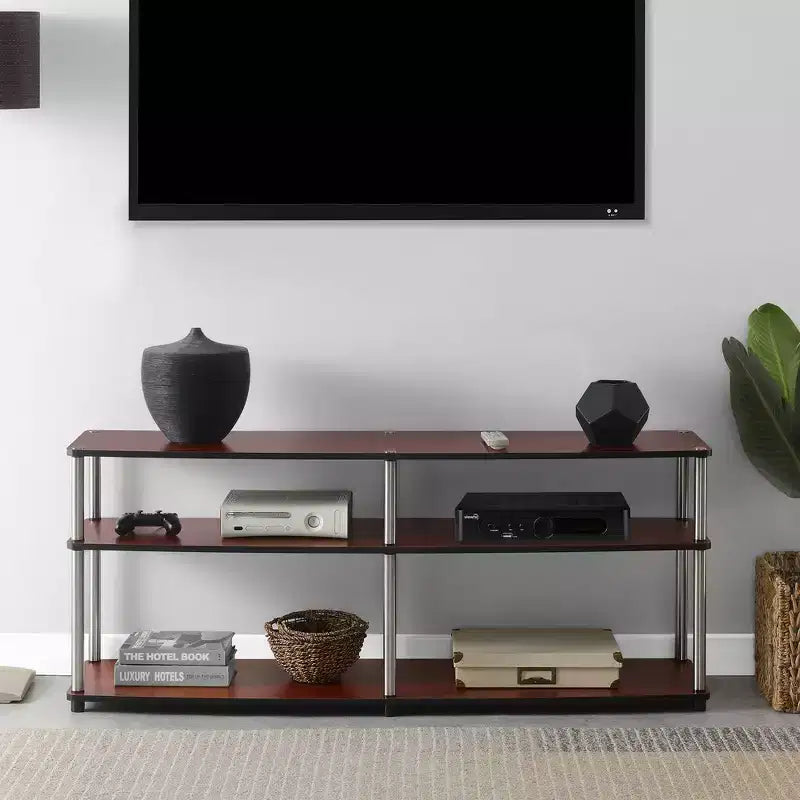 Mobile TV a 3 ripiani per TV fino a 60 pollici – Consolle multimediale moderna con ripiani aperti