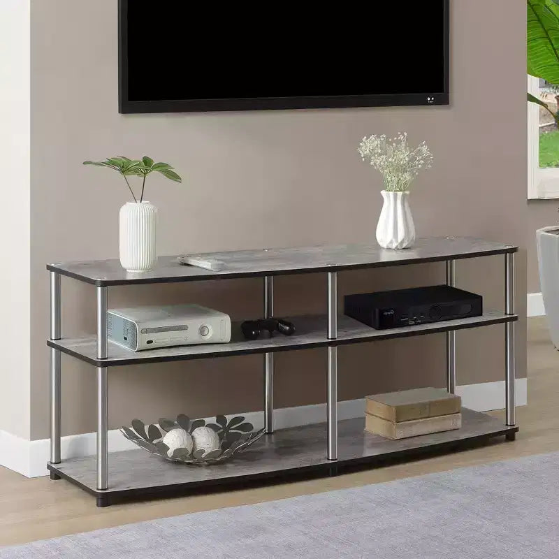 Mobile TV a 3 ripiani per TV fino a 60 pollici – Consolle multimediale moderna con ripiani aperti