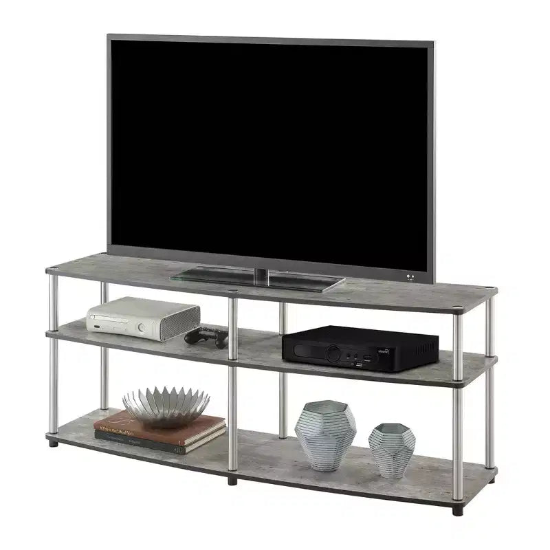 Mobile TV a 3 ripiani per TV fino a 60 pollici – Consolle multimediale moderna con ripiani aperti