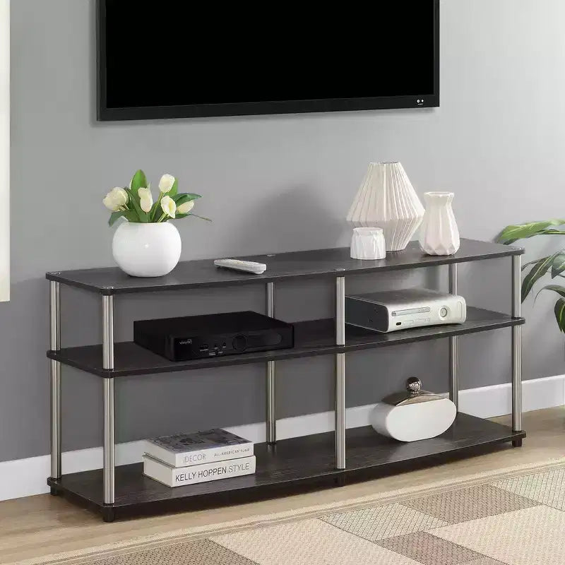 Mobile TV a 3 ripiani per TV fino a 60 pollici – Consolle multimediale moderna con ripiani aperti