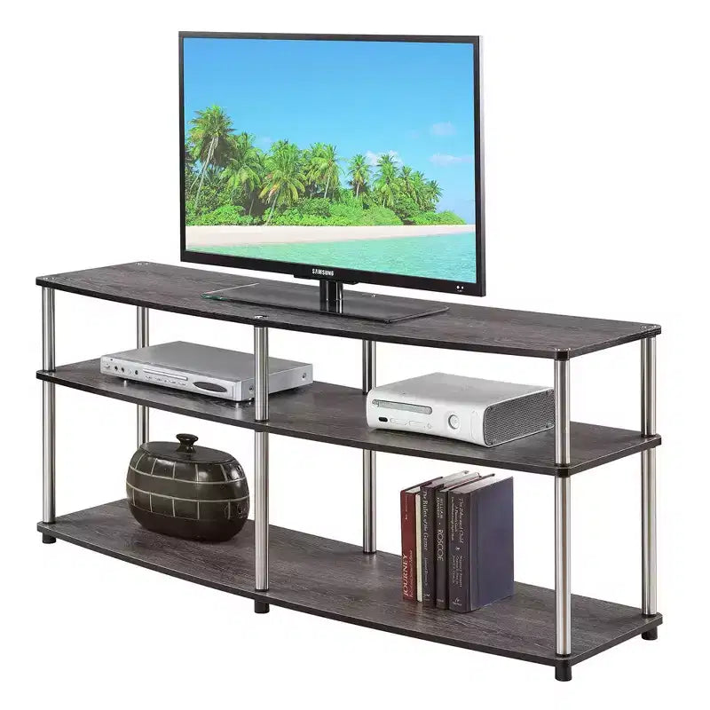 Mobile TV a 3 ripiani per TV fino a 60 pollici – Consolle multimediale moderna con ripiani aperti