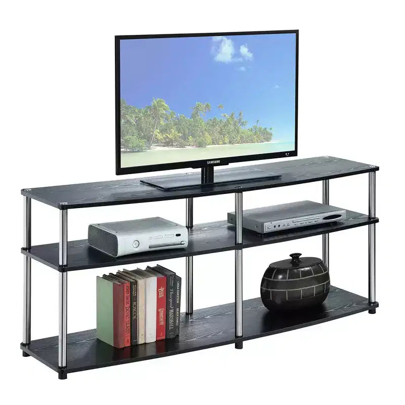 Mobile TV a 3 ripiani per TV fino a 60 pollici – Consolle multimediale moderna con ripiani aperti