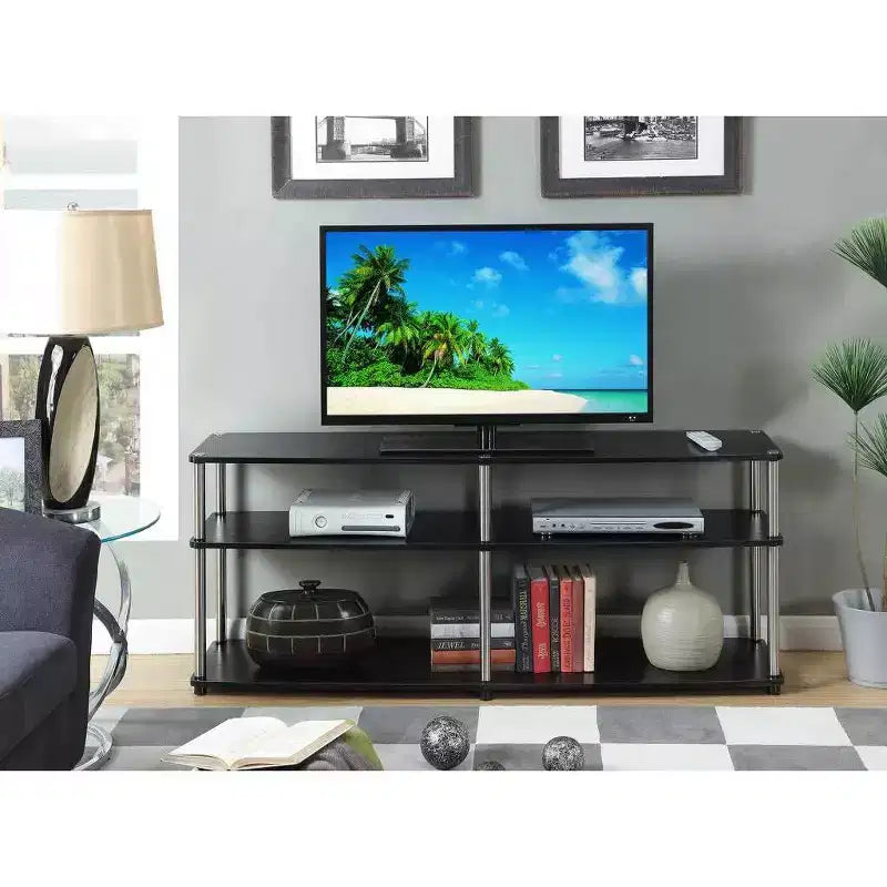 Mobile TV a 3 ripiani per TV fino a 60 pollici – Consolle multimediale moderna con ripiani aperti