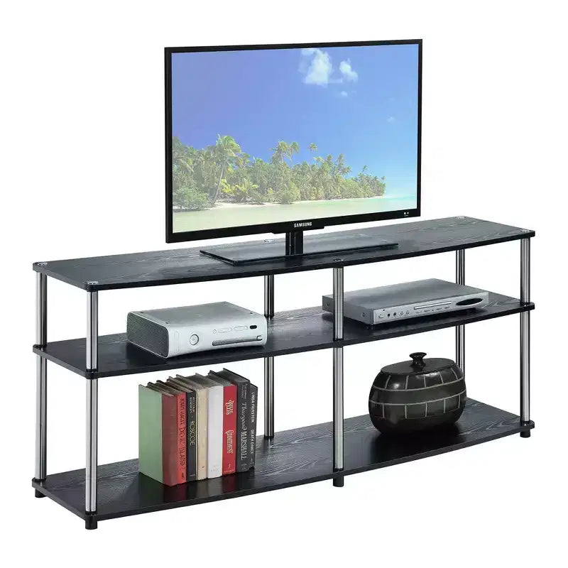 Mobile TV a 3 ripiani per TV fino a 60 pollici – Consolle multimediale moderna con ripiani aperti