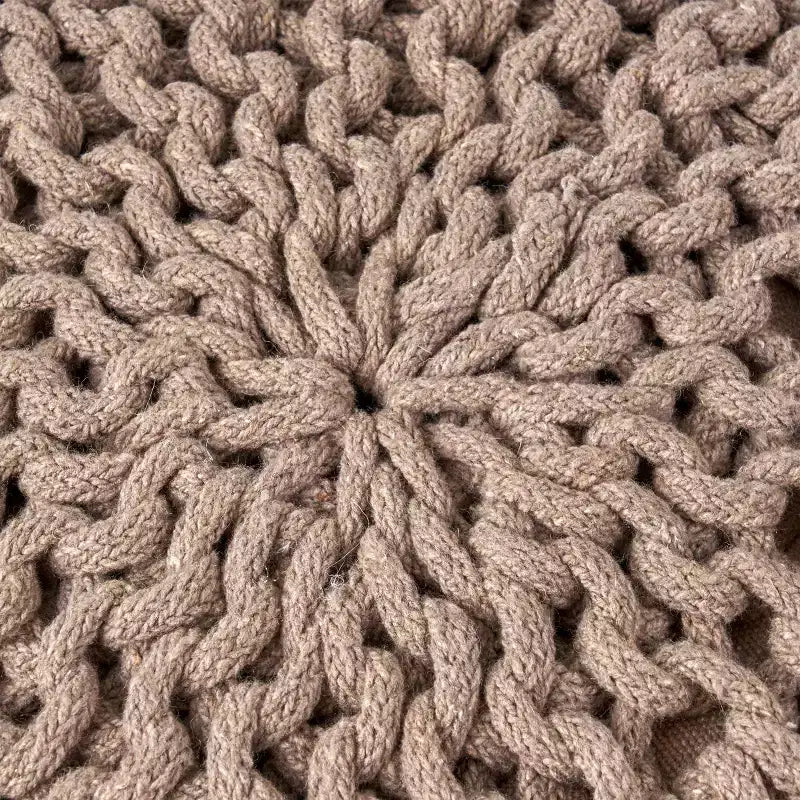 Pouf Rotondo in Cotone Moderno Fatto a Mano – Seduta da Terra Boho per Soggiorno