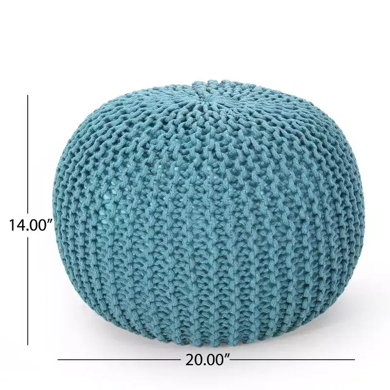 Pouf Rotondo in Cotone Moderno Fatto a Mano – Seduta da Terra Boho per Soggiorno