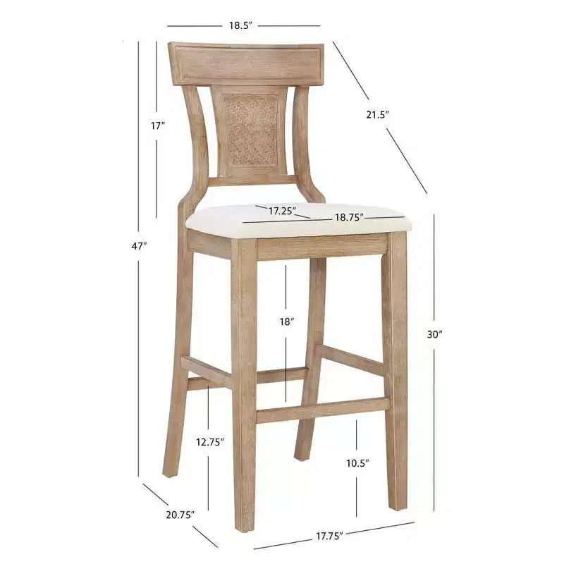 Sgabello Rylan – Sgabello da bancone moderno con struttura in legno