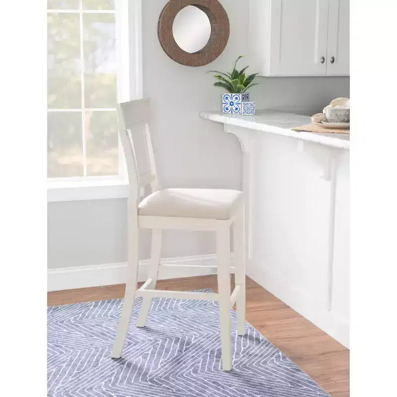 Sgabello Rylan – Sgabello da bancone moderno con struttura in legno