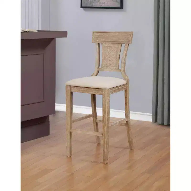 Sgabello Rylan – Sgabello da bancone moderno con struttura in legno