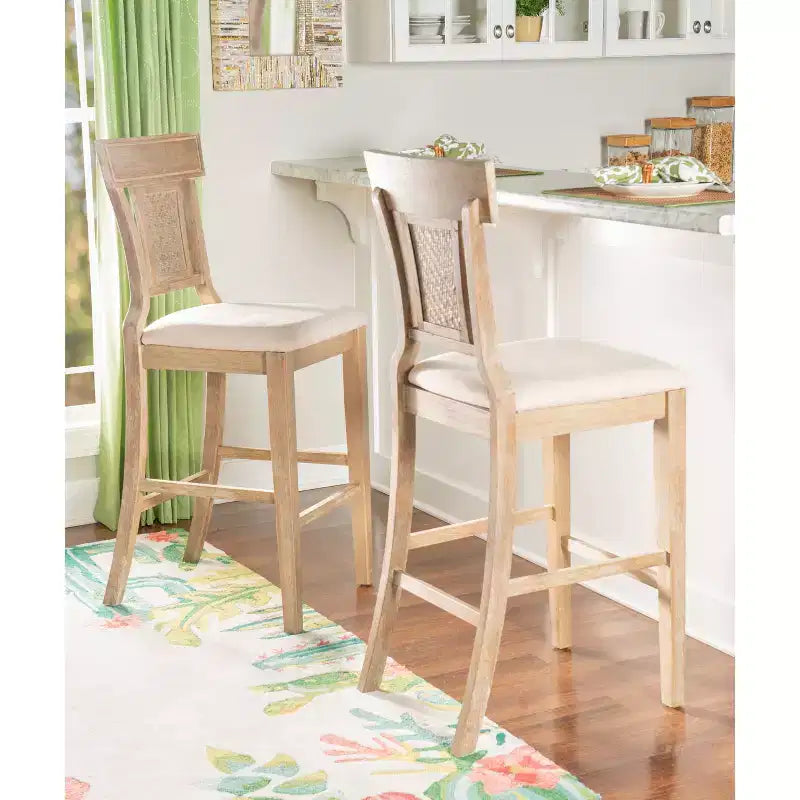Sgabello Rylan – Sgabello da bancone moderno con struttura in legno