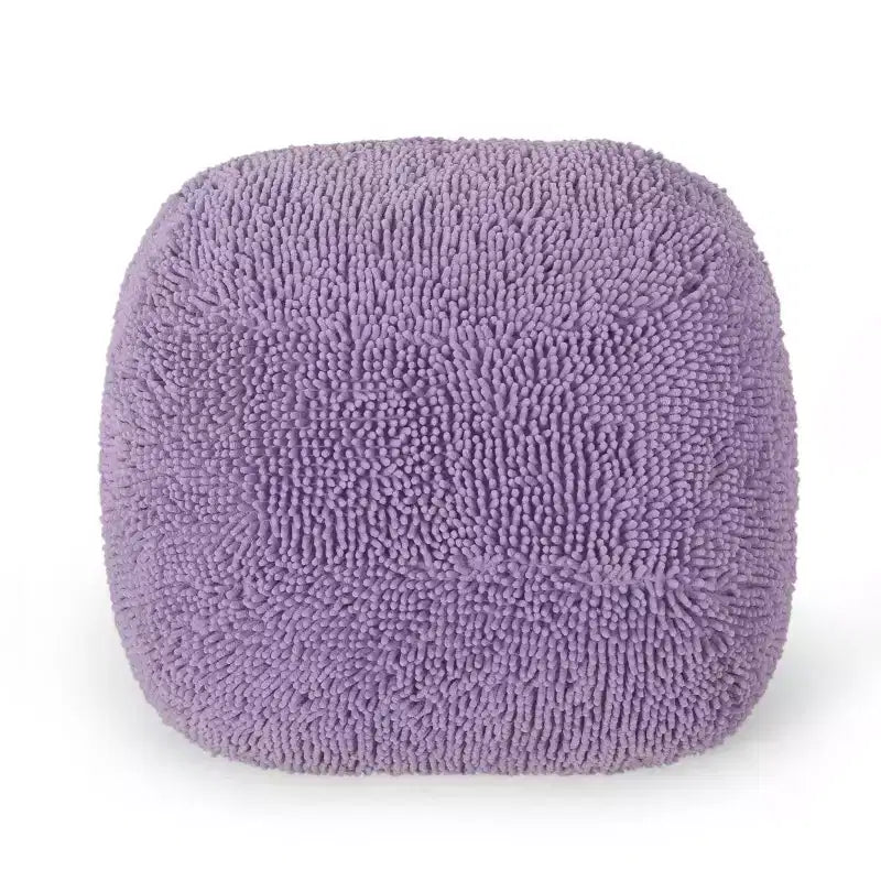 Pouf rotondo moderno in ciniglia in microfibra – Morbida seduta da pavimento per soggiorno o camera da letto