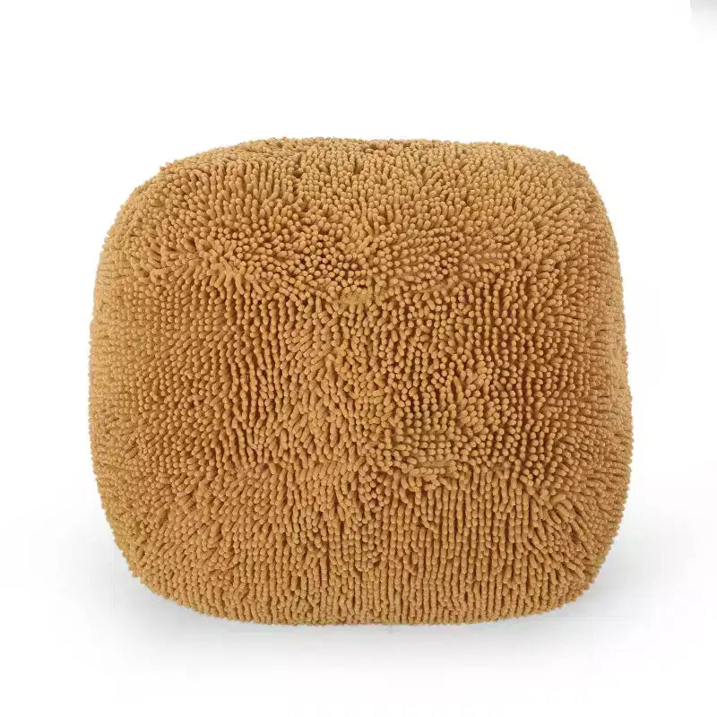 Pouf rotondo moderno in ciniglia in microfibra – Morbida seduta da pavimento per soggiorno o camera da letto