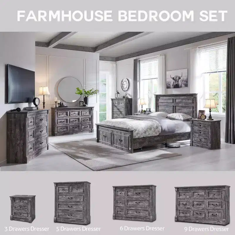 Comò a 6 cassetti in stile coloniale largo 122 cm – Mobile contenitore per camera da letto con design a colonna romana