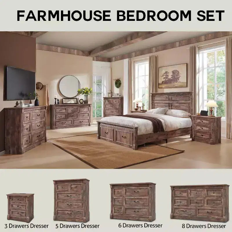 Comò a 6 cassetti in stile coloniale largo 122 cm – Mobile contenitore per camera da letto con design a colonna romana